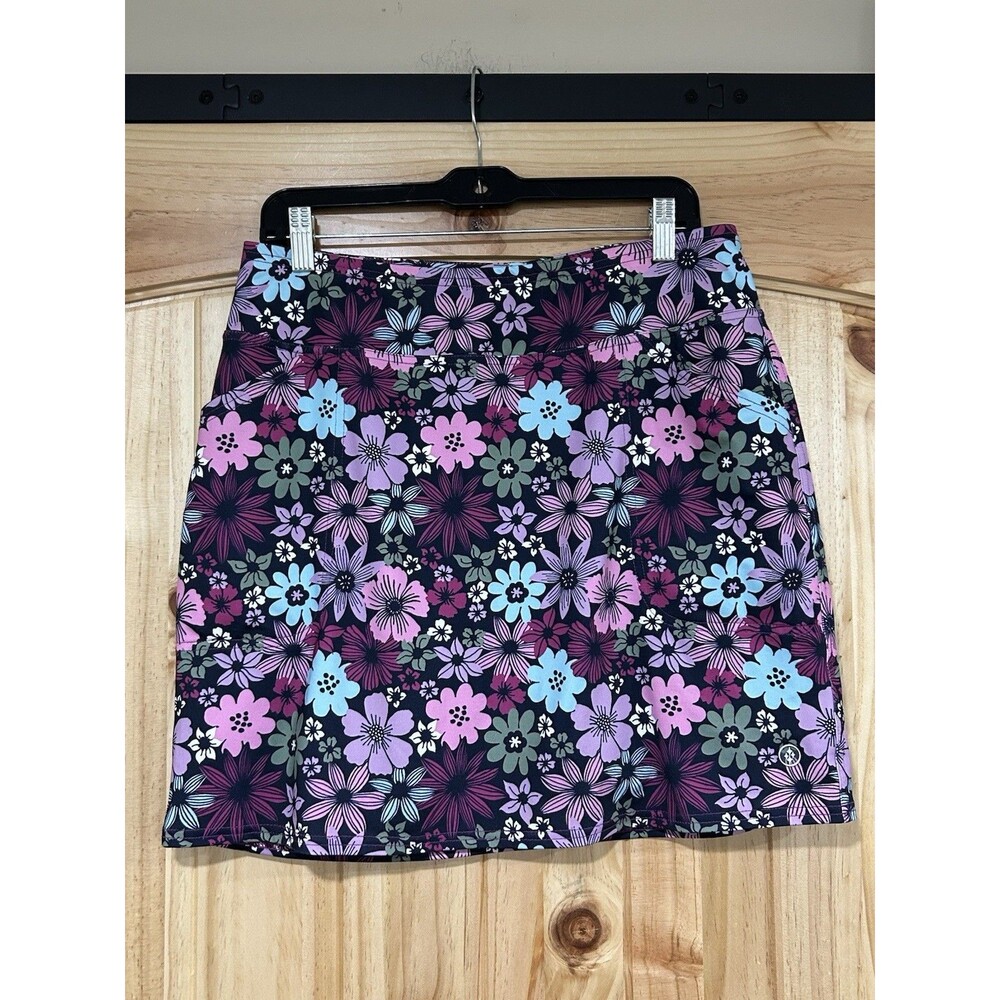 Jofit Skort Womens M Purple Blue Pink Floral Golf Tennis Pickleball Stretch